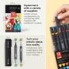 ARTEZA Alcohol Markers Set of 12 Classic Colors, EverBlend Dual-Tip Markers for Adult Coloring – Medium Chisel and Brush Nib(Classic Tones)