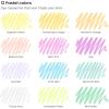 ARTEZA Felt Tip Pens, Set of 24 Seasonal Brush Tip Calligraphy Pens, Dye-Based Ink(12 Pastel Brush Tip)
