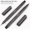 ARTEZA Felt-Tip Brush Pens, Set of 12 Nontoxic Black Markers, Quick-Dry and Smear-Proof(1 Count (Pack of 12))