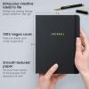 ARTEZA Journal Gift Set, Pack of 2, 6×8 Inches, 70 Sheet Notebooks with Double-Sided Lined and Dotted Paper, Journal Holder, and 1 Black Ink Pen(Black)