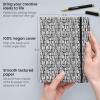 ARTEZA Journal Gift Set, Pack of 2, 6×8 Inches, 70 Sheet Notebooks with Double-Sided Lined and Dotted Paper, Journal Holder, and 1 Black Ink Pen(Black/White)