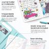 ARTEZA Journal Gift Set, Pack of 2, 6×8 Inches, 70 Sheet Notebooks with Double-Sided Lined and Dotted Paper, Journal Holder, and 1 Black Ink Pen(Blue)