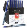 ARTEZA Rollerball Pens Fine Point, Set of 20 Blue Liquid Ink, Extra Fine 0.5 mm Needle Tip Pen, Make Precise Lines, Office Supplies for Writing, Notetaking, and Drawing(Blue)