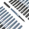 ARTEZA Rollerball Pens Fine Point, Set of 20 Blue Liquid Ink, Extra Fine 0.5 mm Needle Tip Pen, Make Precise Lines, Office Supplies for Writing, Notetaking, and Drawing(Black)