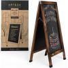 Arteza 40×20 Inch A-Frame Chalkboard Easel Set, Outdoor Chalkboard Sign with Chalk Sticks, Chalk Markers, Erasers, and Stencils, Standing Sign, Office Supplies for Businesses, Announcements & Events(40×20 Inch + Markers)