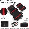 Arteza Art Markers Organizer (72 Slots), Carrying Case for Travel & Storage with Zipper Pocket, Handle, Removable & Adjustable Strap, Art Supplies for Artists And Beginners, Black(Multicolor)