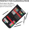 Arteza Art Markers Organizer (72 Slots), Carrying Case for Travel & Storage with Zipper Pocket, Handle, Removable & Adjustable Strap, Art Supplies for Artists And Beginners, Black(Multicolor)