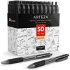 ARTEZA Black Gel Pens Pack of 50, Quick-Drying, 0.7mm Medium Point, Smooth Writing Pens for Note Taking, Office, School Supplies(1 Count (Pack of 50))