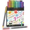 ARTEZA Felt Tip Pens, Set of 24 Seasonal Brush Tip Calligraphy Pens, Dye-Based Ink(24 Landscape Brush Tip)