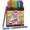 ARTEZA Felt-Tip Brush Pens, Set of 12 Nontoxic Black Markers, Quick-Dry and Smear-Proof(1 Count (Pack of 24))