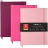 imageARTEZA Journals Pack of 3 6x8 inch 96 Sheets Light Pink Dark Pink and Maroon Hardcover Notebooks with Smooth Lined Blank and Dotted PaperLight Pink  Dark Pink  Maroon