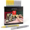 ARTEZA Metallic Oil Based Paint Markers, 12-Pack, 6 Silver and 6 Gold, 1.3 mm Line, Permanent Pens, Craft and Art Supplies for Canvas, Wood, Glass(Metallic)