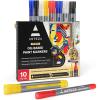 ARTEZA Metallic Oil Based Paint Markers, 12-Pack, 6 Silver and 6 Gold, 1.3 mm Line, Permanent Pens, Craft and Art Supplies for Canvas, Wood, Glass(Multicolor)