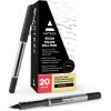 ARTEZA Rollerball Pens, Pack of 20 – Blue Liquid Ink Pens with 0.7 mm Fine Point for Note-Taking, Bullet Journaling, Office & School Writing Tasks(Black)