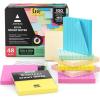 ARTEZA Sticky Notes, 3×3 Inches, 48 Lined & Blank Pads, Bulk Pack of Assorted Multicolor Self-Adhesive Notes for Office, School & Home(48 Pack)