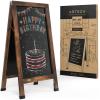Arteza 40×20 Inch A-Frame Chalkboard Easel Set, Outdoor Chalkboard Sign with Chalk Sticks, Chalk Markers, Erasers, and Stencils, Standing Sign, Office Supplies for Businesses, Announcements & Events(40×20 Inch)