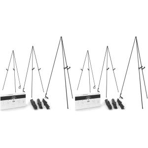ARTEZA Display Stand, Pack of 3, 63-Inch Height, Black, Portable Easels for Trade Shows, Presentations, Art Displays(12 Pack)