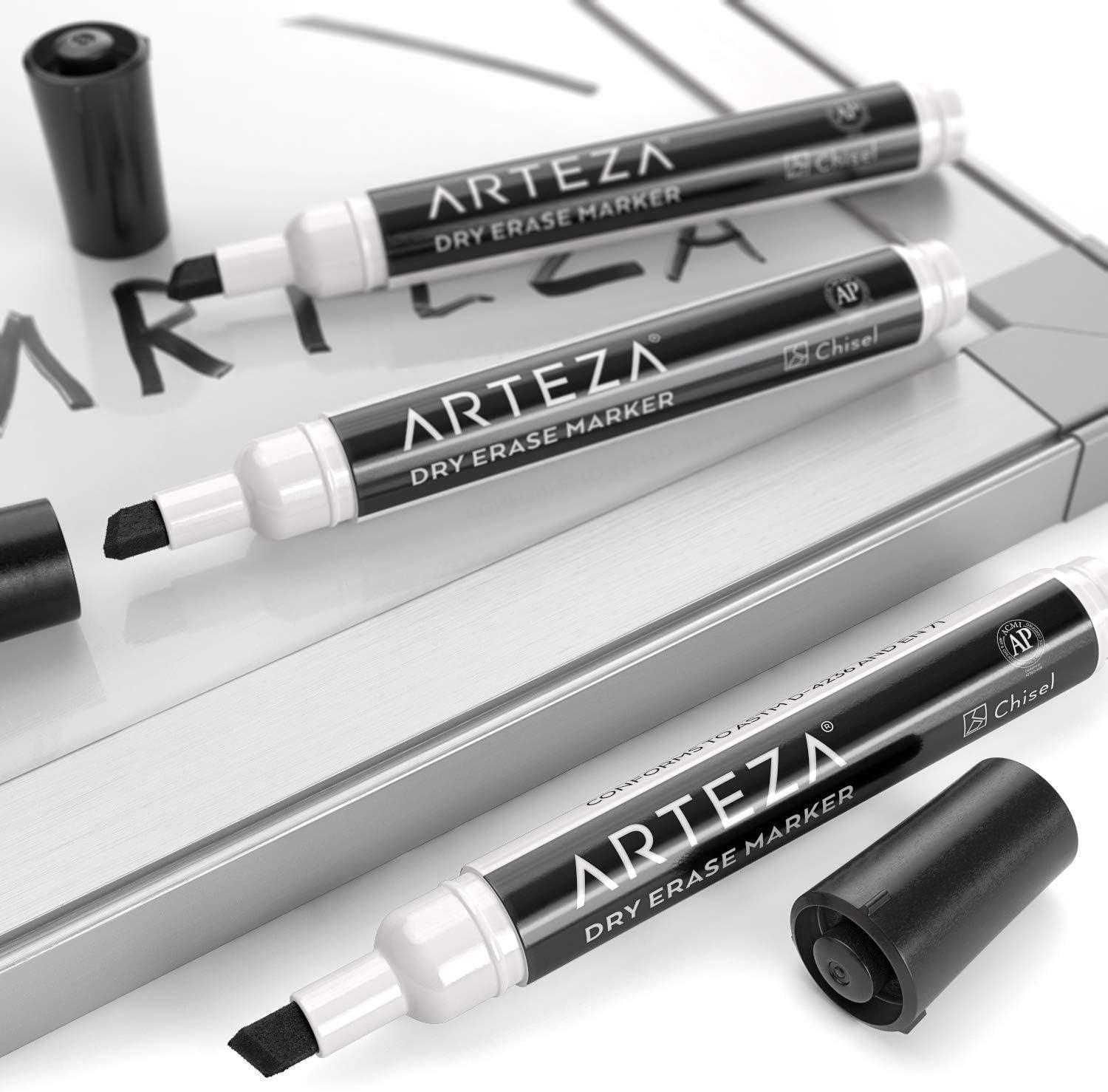 imageARTEZA Dry Erase Markers Bulk Pack of 52 12 Assorted Colors LowOdor Ink Whiteboard Pens with Chisel Tip Office Supplies for Classroom Home ampamp TeachersBlack