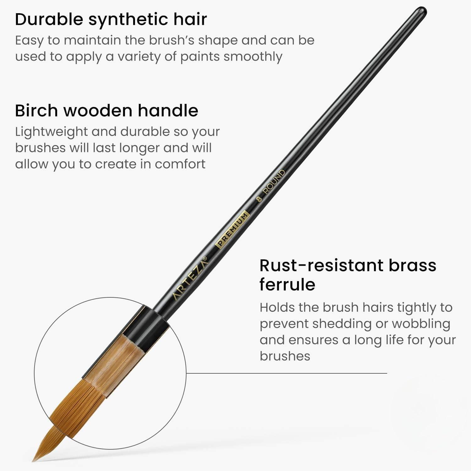 imageARTEZA Paint Brush Set 72 Brushes with Foam Flat ampamp Detail Tips Mixed Handles Art Brushes for Watercolor Acrylic on Canvas Paper or WoodAcrylic  Oil