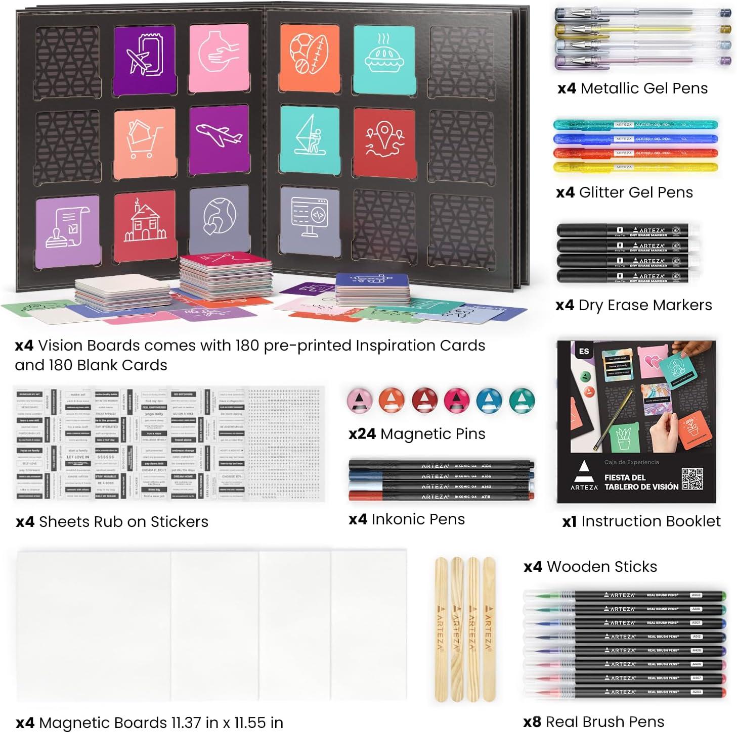 imageARTEZA Vision Board Kit Experience Box Creative Art ampamp Craft Set for Goal Setting Party Kit for Group Activities Business Planning Personal Development Art Supplies Craft Supplies
