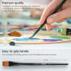ARTEZA Paint Brush Set, 72 Brushes with Foam, Flat & Detail Tips, Mixed Handles, Art Brushes for Watercolor, Acrylic on Canvas, Paper or Wood(Acrylic & Oil)