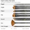 ARTEZA Paint Brush Set, 72 Brushes with Foam, Flat & Detail Tips, Mixed Handles, Art Brushes for Watercolor, Acrylic on Canvas, Paper or Wood(Acrylic & Oil)
