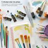 ARTEZA Paint Brush Set, 72 Brushes with Foam, Flat & Detail Tips, Mixed Handles, Art Brushes for Watercolor, Acrylic on Canvas, Paper or Wood(Watercolor Brushes Set A)
