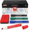 ARTEZA Dry Erase Markers Bulk Pack of 52, 12 Assorted Colors, Low-Odor Ink Whiteboard Pens with Chisel Tip, Office Supplies for Classroom, Home & Teachers(4 Colors)