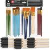 imageARTEZA Paint Brush Set 72 Brushes with Foam Flat ampamp Detail Tips Mixed Handles Art Brushes for Watercolor Acrylic on Canvas Paper or Wood35 Craft Brushes