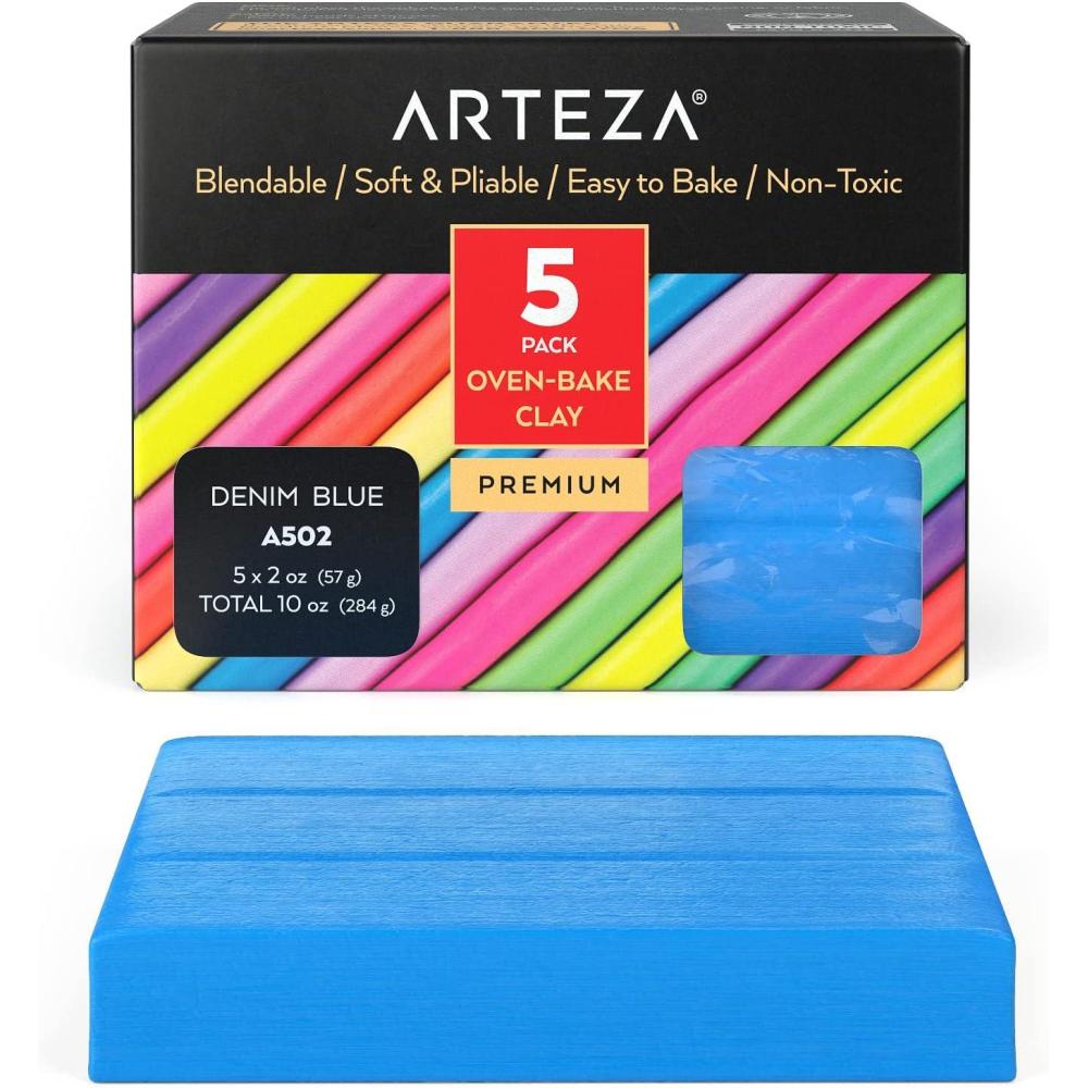 imageARTEZA Polymer Clay 10 Ounce Pack Honey A104 Soft OvenBake Clay Art Supplies for Crafts and Jewelry MakingBlue