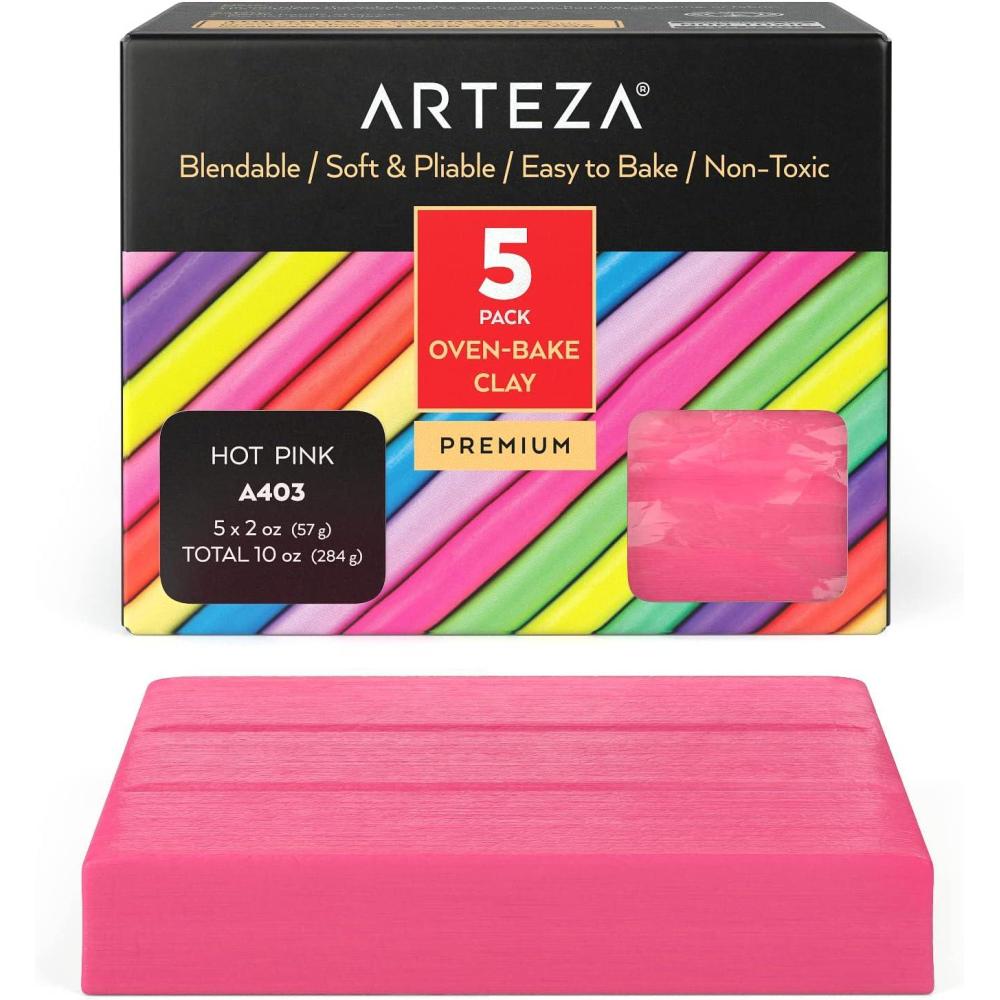 imageARTEZA Polymer Clay 10 Ounce Pack Honey A104 Soft OvenBake Clay Art Supplies for Crafts and Jewelry MakingPink