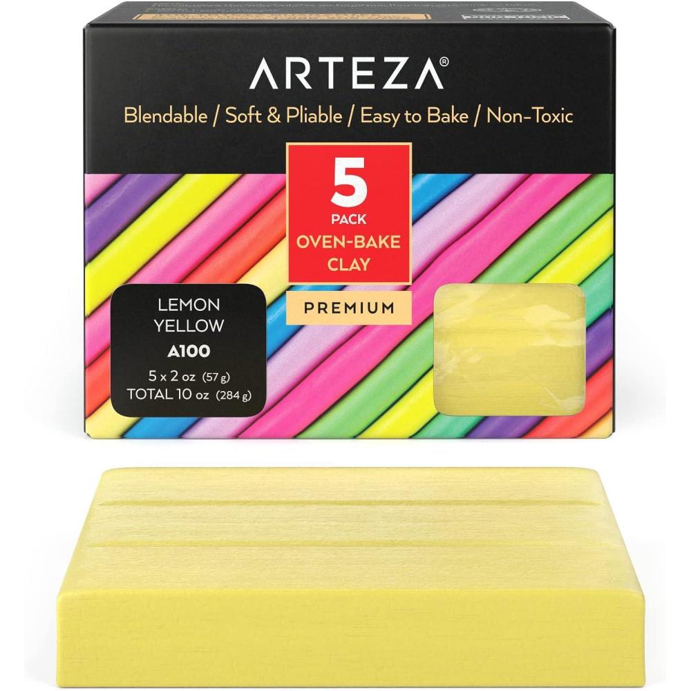 imageARTEZA Polymer Clay 10 Ounce Pack Honey A104 Soft OvenBake Clay Art Supplies for Crafts and Jewelry MakingYellow