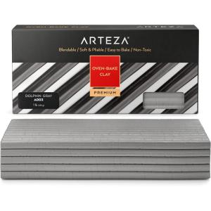ARTEZA Polymer Clay, 10 Ounce Pack, Honey A104, Soft Oven-Bake Clay, Art Supplies for Crafts and Jewelry Making(Dolphin Gray)