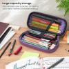 Arteza Pencil Case, Purple Pencil Pouch with Zipper Closure, School Supplies for Students and Teachers(Purple)