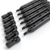 ARTEZA Black Fabric Markers, Set of 6, Permanent Textile Markers, Dual-Tip Pens for Coloring T-Shirts, Jeans, Jackets, Backpacks