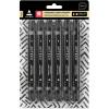 ARTEZA Black Fabric Markers, Set of 6, Permanent Textile Markers, Dual-Tip Pens for Coloring T-Shirts, Jeans, Jackets, Backpacks