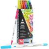ARTEZA Dual Tip Brush Pens, 24 Watercolor Calligraphy Markers, Bright and Neon Tones, Nylon Brush and Fine Tip(Brights & Neons)