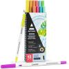ARTEZA Dual Tip Brush Pens, 24 Watercolor Calligraphy Markers, Bright and Neon Tones, Nylon Brush and Fine Tip(Multicolor)