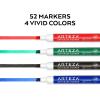ARTEZA Dry Erase Markers, 52-Pack, Chisel Tip, 4 Assorted Colors, Low-Odor Ink for Whiteboards, Classroom, Office, or Home Use(1 Count (Pack of 52))