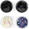 Arteza Chunky Glitter, Set of 2 Colors, White and Purple Holographic Glitter Shapes in 5-g Jars