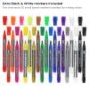 ARTEZA Oil Based Paint Markers, 20-Pack, 18 Unique Colors, 1.3 mm Line, Small Barrel, Permanent Pens, Art Supplies for Stone, Wood, Glass, Canvas