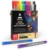 ARTEZA Oil Based Paint Markers, 20-Pack, 18 Unique Colors, 1.3 mm Line, Small Barrel, Permanent Pens, Art Supplies for Stone, Wood, Glass, Canvas