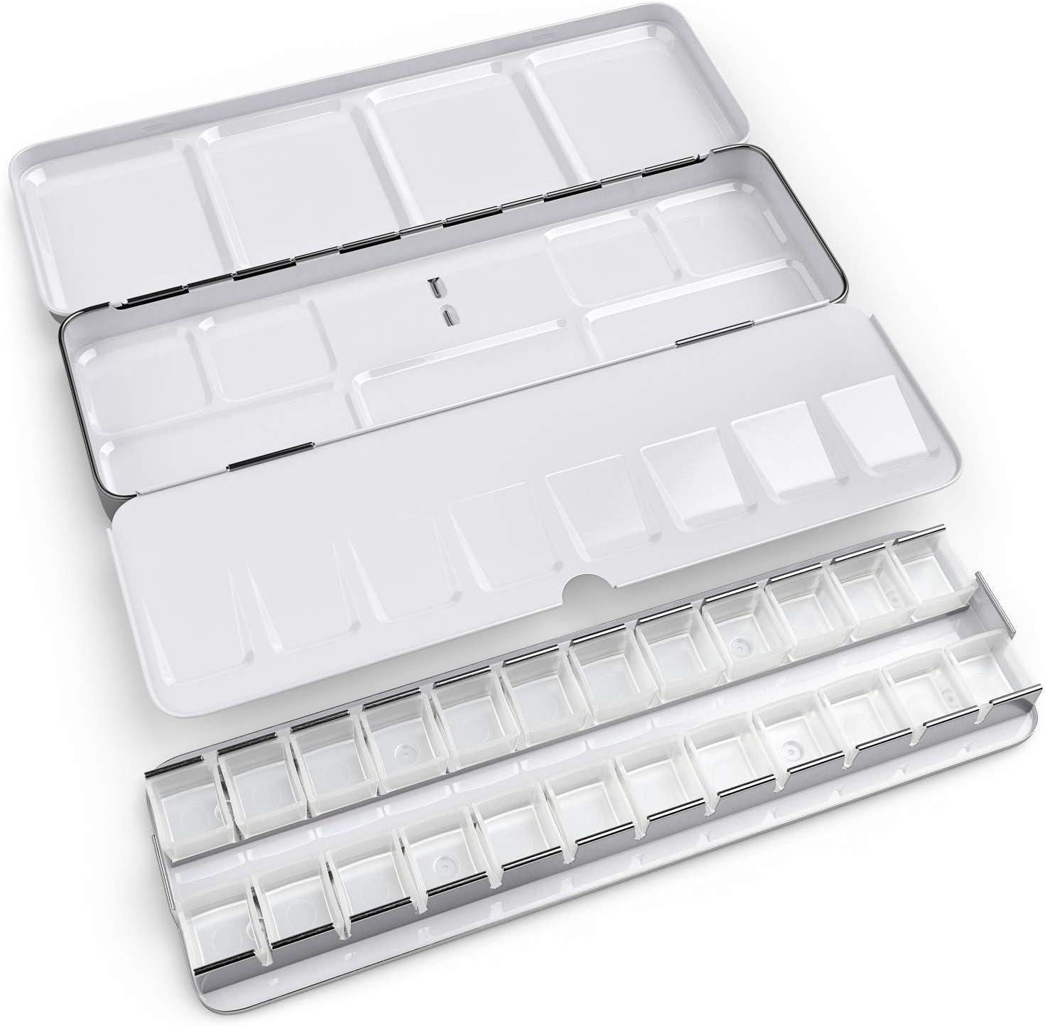 imageARTEZA Empty Watercolor Palette Tin 48 Half Pans Customizable Portable Empty Half Pans for Watercolor Paints24