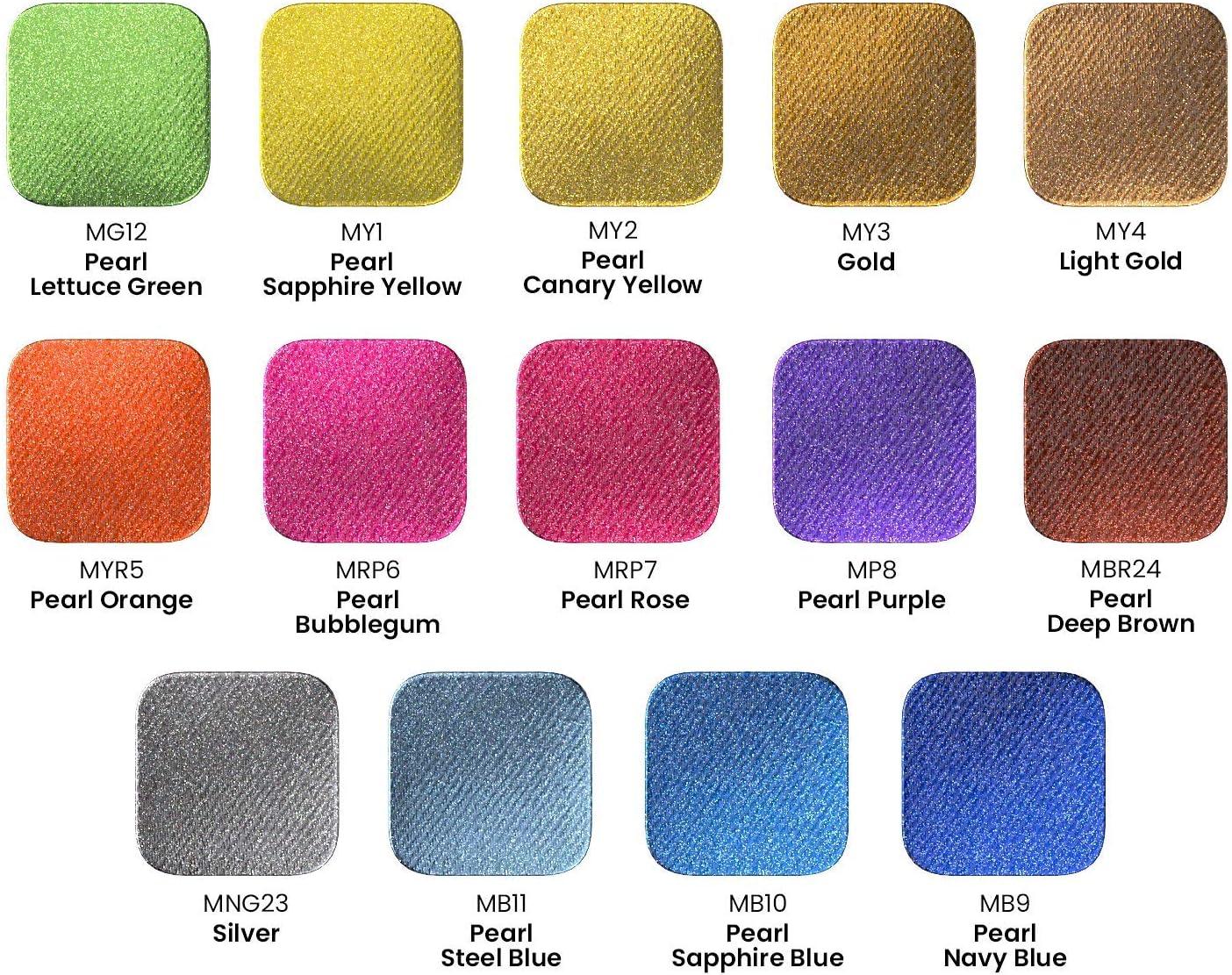 imageARTEZA Metallic Fabric Paint Set of 14 Permanent Paint Textile Paint for Drawing on TShirts Denim Cotton Linen and Mixed Fabrics