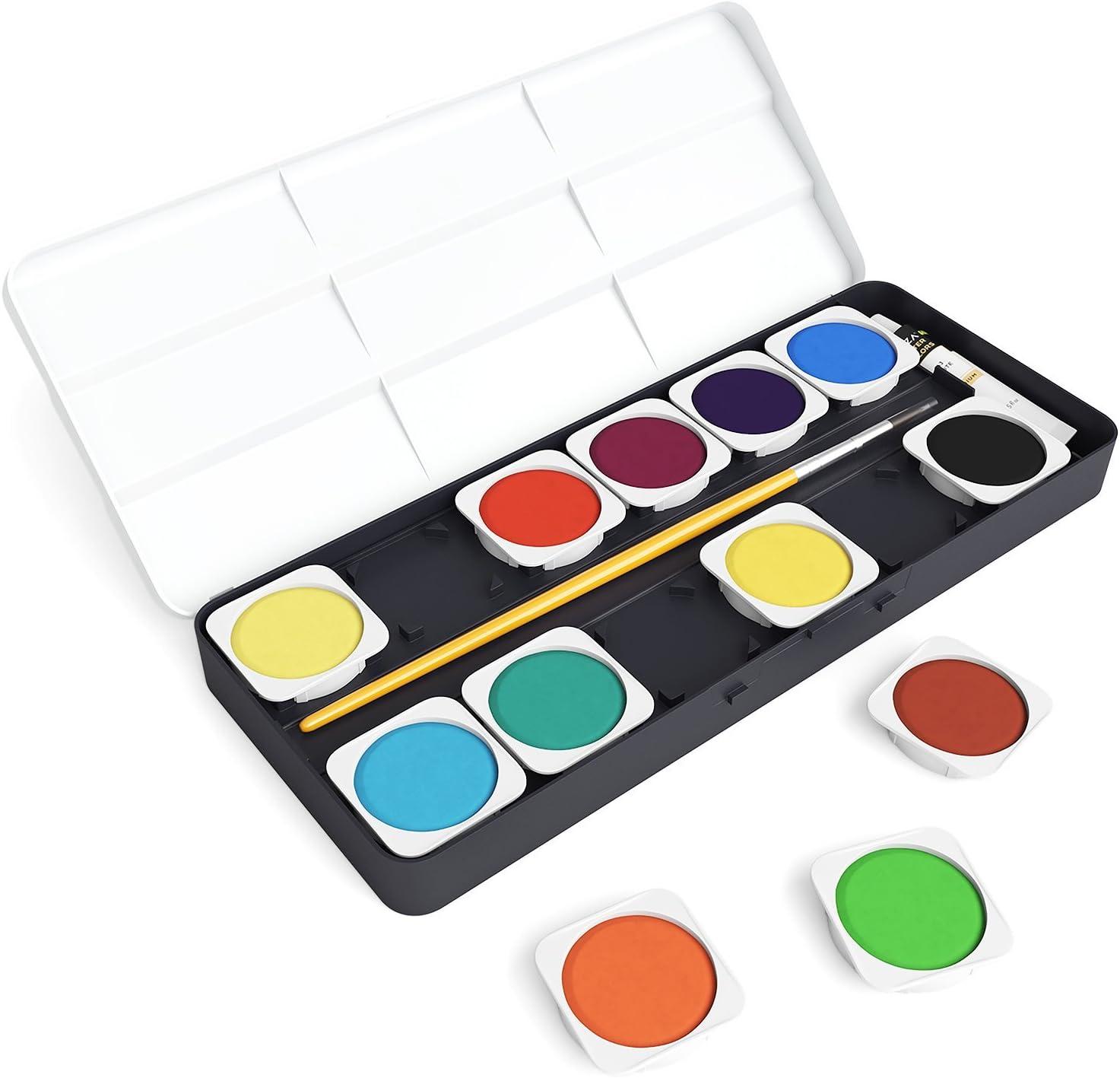 imageARTEZA Watercolor Paint Set for Kids 25 Water Colors Watercolor Set Includes Paint Brush Watercolor Supplies for Kids
