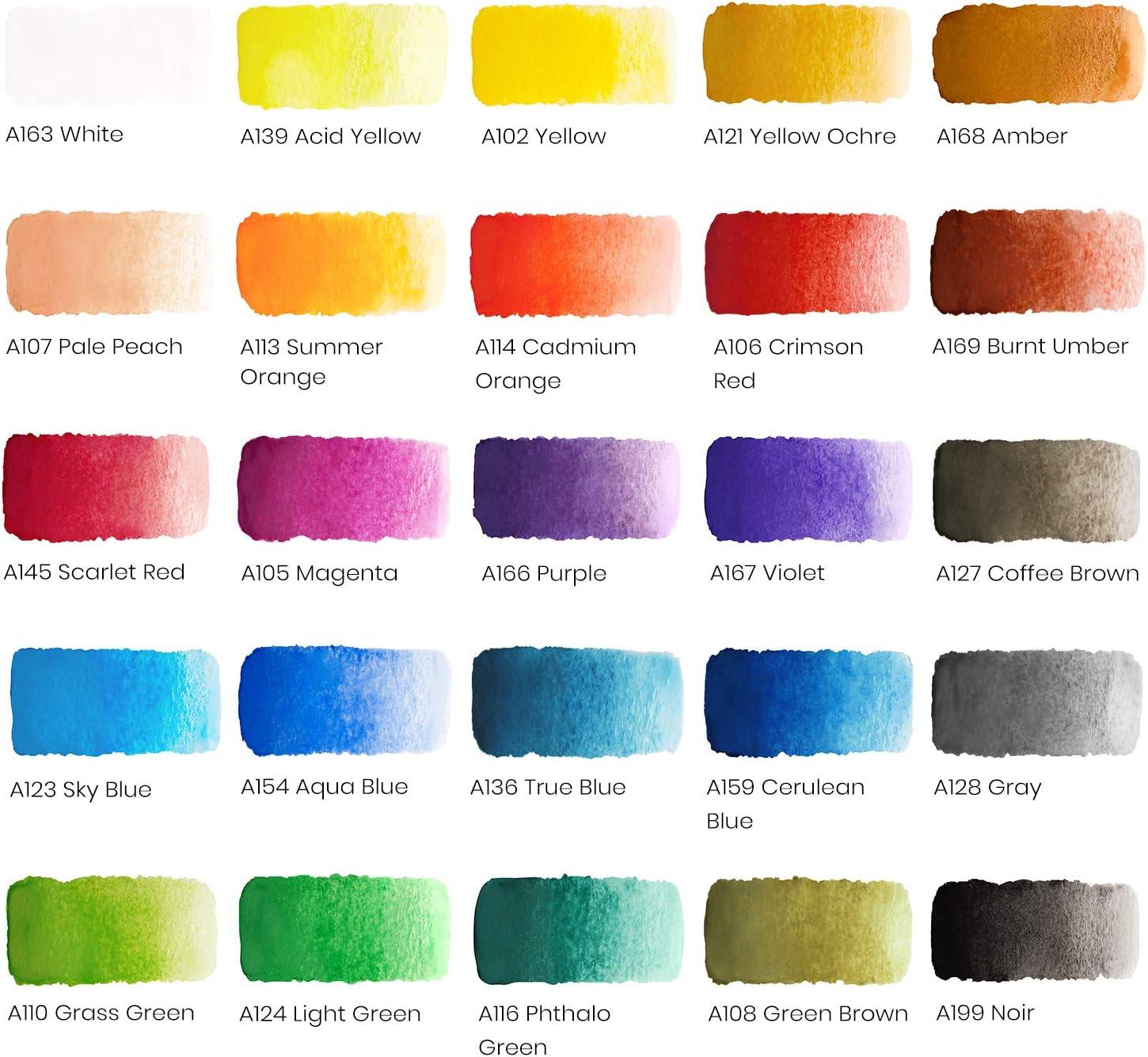 imageARTEZA Watercolor Paint Set for Kids 25 Water Colors Watercolor Set Includes Paint Brush Watercolor Supplies for Kids