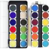 ARTEZA Watercolor Paint Set for Kids, 25 Water Colors, Watercolor Set Includes Paint Brush, Watercolor Supplies for Kids