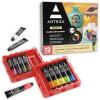 ARTEZA Glass Paint – Acrylic Paint Set of 12 Classic Colors, 0.74 Fluid Ounce Tubes, for Glass and Ceramics, for Artists, Crafters and Beginners