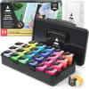 ARTEZA Gouache Paint, Set of 24 Jelly Paints, 1 fl oz (30 mL) Tubs, Opaque Gouache Set for Canvas, Paper, and Wood