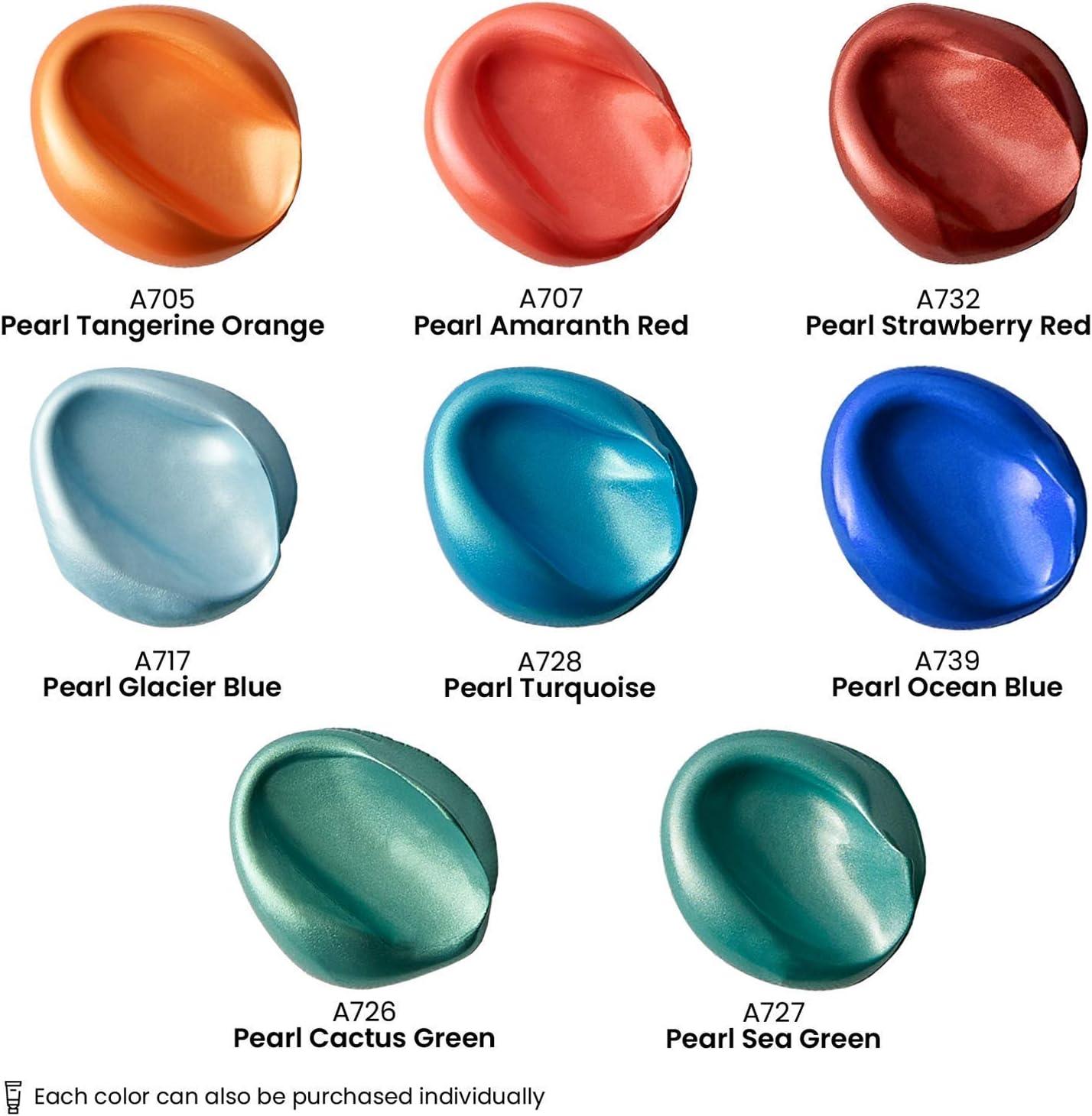 imageARTEZA Metallic Acrylic Paint Set of 8 Classic Elements and Set of 8 Vibrant Essentials Tones Bundle Painting Art Supplies for Artist Hobby Painters amp Beginners